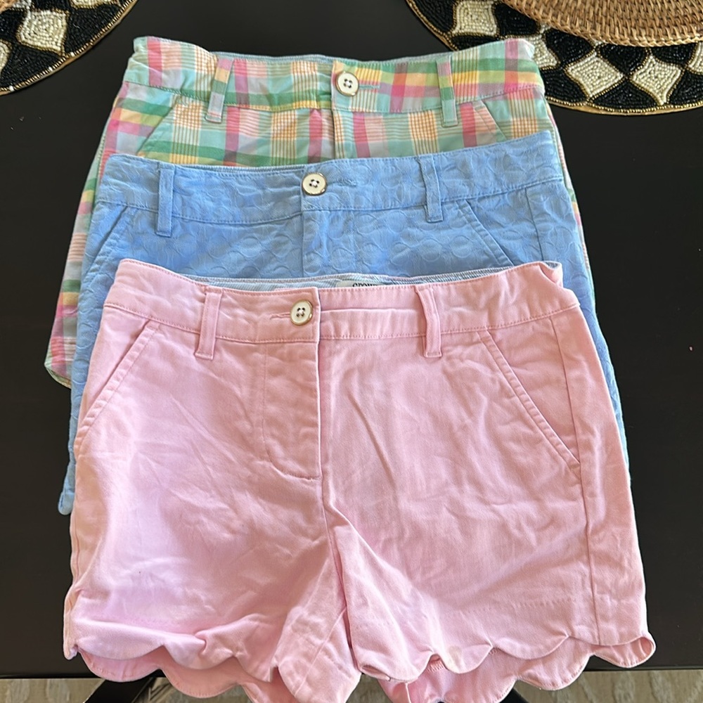 Crown & Ivy Kids Plaid, Blue, and Pink Shorts Set
